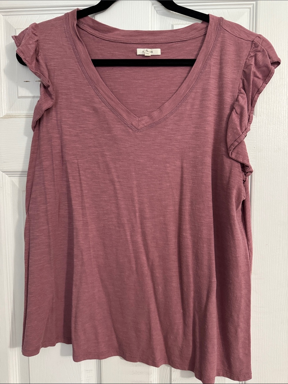 Maurices Dusty Mauve V-Neck Tank with Flutter Sleeves